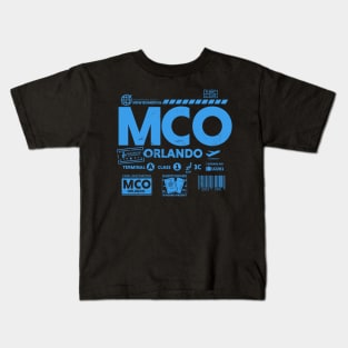 Vintage Orlando MCO Airport Code Travel Day Retro Travel Tag Kids T-Shirt